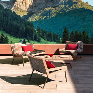 Customized Scandinavian Open-Air Rattan Leisure Chair B&B Courtyard Hotel Outdoor Balcony Creative Lazy Chair Outdoor Sofa