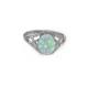 Cross-border Fashion Opal Ring Women's European and American Light Luxury High-end Sense Stainless Steel Ring for Women Stainless Steel Jewelry All-match Ring