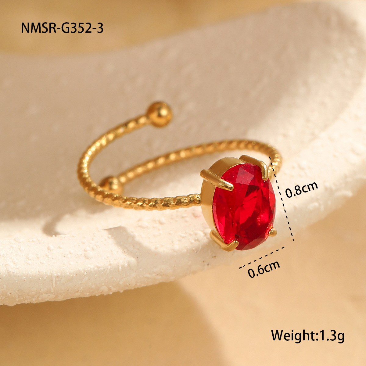 NMSR-G352-3 red oval ring