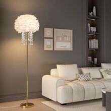 新款轻奢护眼羽毛落地灯北欧客厅卧室ins风高颜值直播背景装饰灯