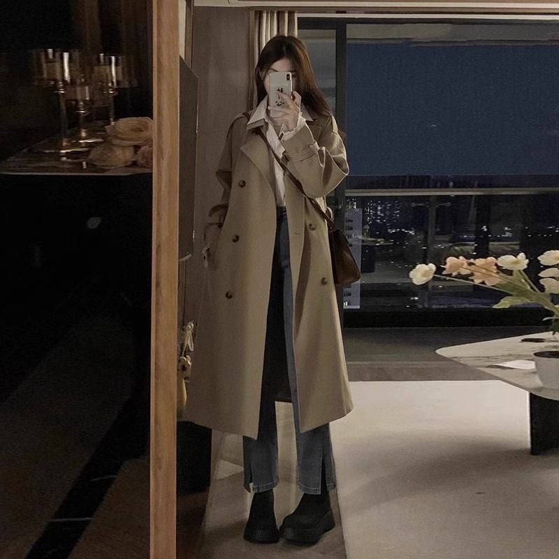 感风衣外套女春秋季新款卡其色英伦风小个子显高学生宽松大衣|undefined