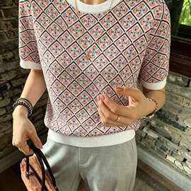 上海单农旗舰店/2026夏季新款冰丝印花短袖t恤女薄高级感莱赛尔天