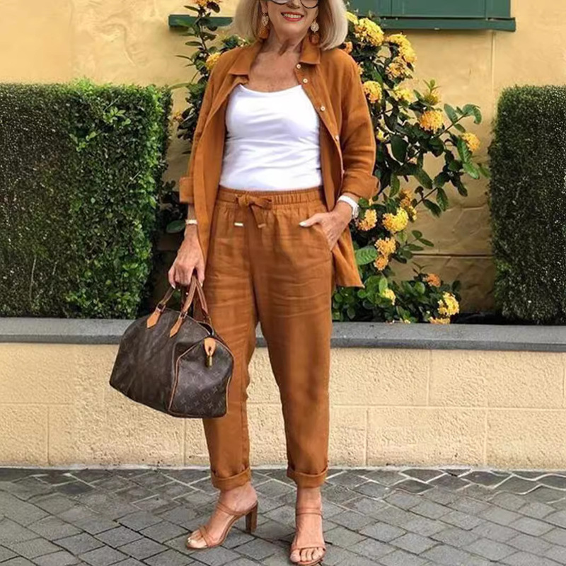 2026 Summer Linen Harem Pants Retro Loose Fit Nine-Point Pants with Belt Solid Color Harem Cotton Linen Set 2026 Summer Linen Harem Pants Retro Loose Fit Nine-Point Pants with Belt Solid Color Harem Cotton Linen Set