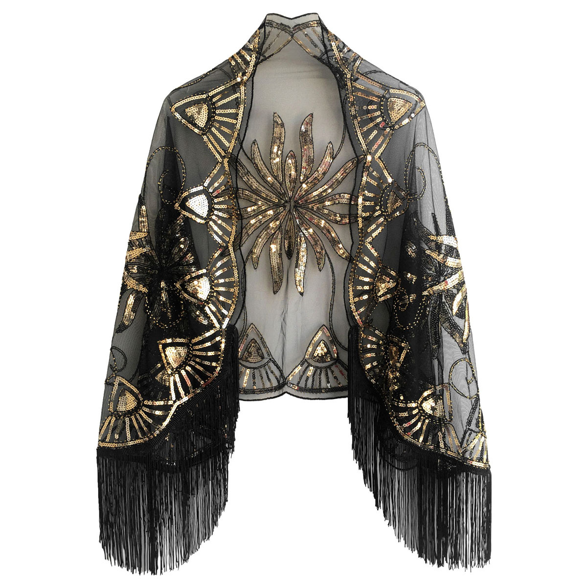 Europa y América borla lentejuelas vestido de noche nuevo banquete vestido de fiesta chal Amazon deseo transfronterizo bufanda desgaste exterior