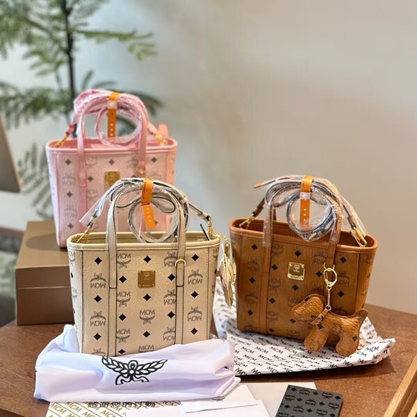 High-Quality Mc Home Vegetable Basket Bag Chip Genuine Leather Retro Printed Satchel Small Tote Bag Versatile Cross-Body Women's Bag