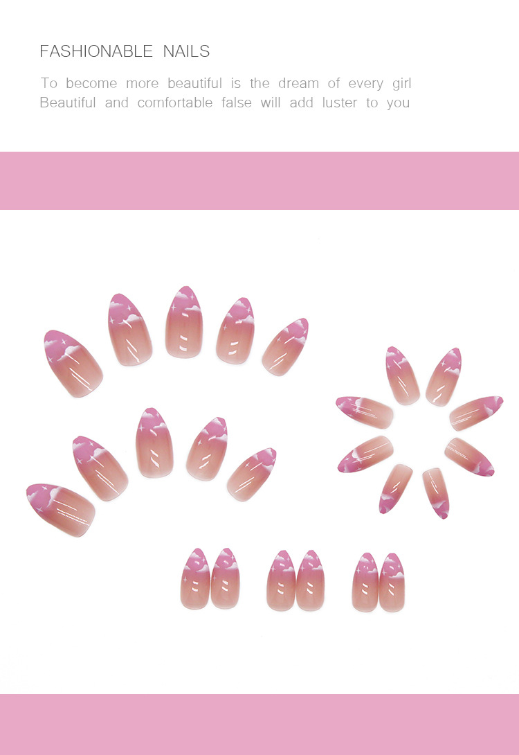 Autocollants pour ongles, gouttelettes d'eau d'amande, faux ongles, patchs pour ongles finis, 24 pièces_voghion.com