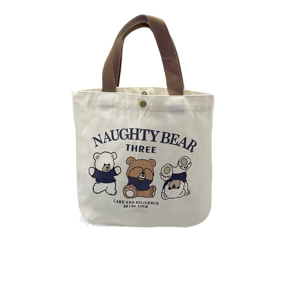 Bolsa de lona, bolsa de lona de dibujos animados, bolsa de mano, bolsa de almuerzo, bolsa de mano simple, bolsa de viaje para oficina