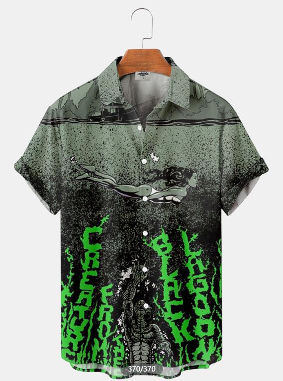 Nueva camisa 3D de talla grande para hombres transfronterizos Serie caliente Camisa hawaiana impresa digital 3D Fábrica de origen