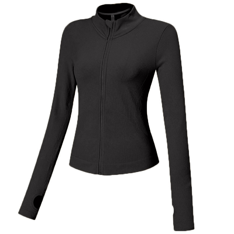 Ropa deportiva con cremallera desnuda de primavera y otoño transfronteriza, camisa ajustada al aire libre informal, deportes para correr, chaqueta delgada de manga larga