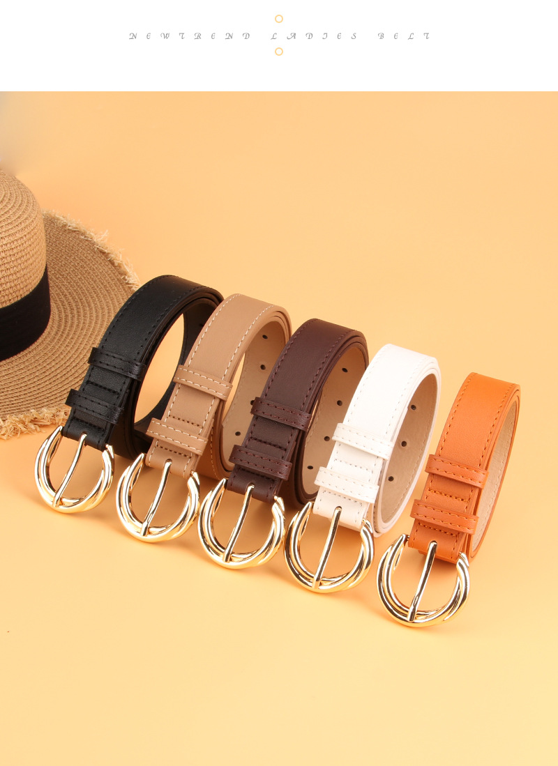 Solid Color Pattern Women's Gender Elegant, Basic, Simple Style Style Elegant Basic Simple Style Solid Color Pu Leather Alloy Women's Leather Belts