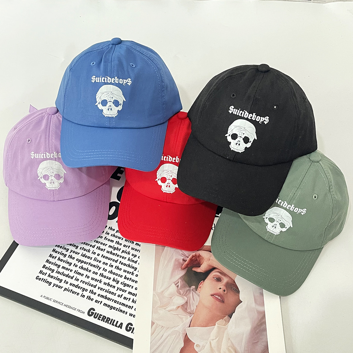 Unisex Street personality casual skull head printed baseball cap outdoor street sports shade breathable_voghion.com