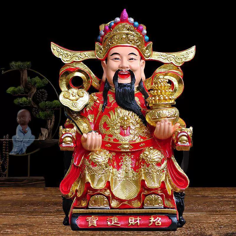 财神爷佛像摆件家用店铺公司开业办公室新房摆件比干文财神像批发