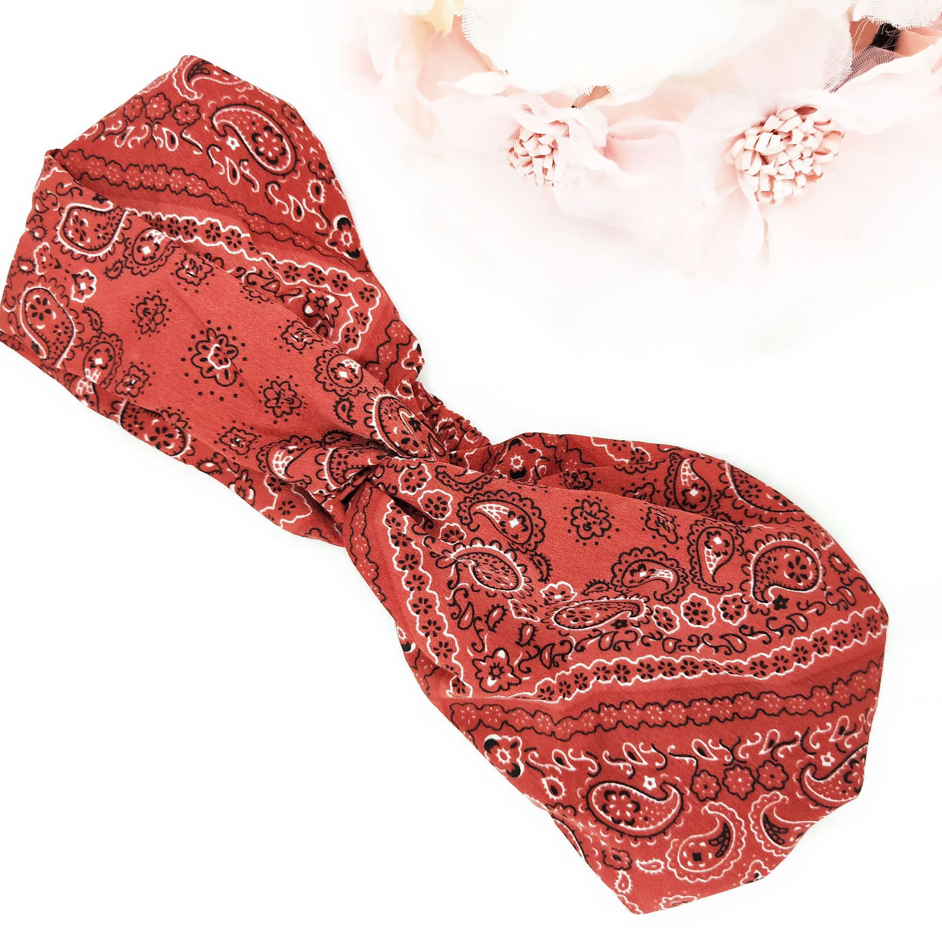 New Wide-brimmed Cross Bohemian Vacation Printing Headband Wholesale display picture 2