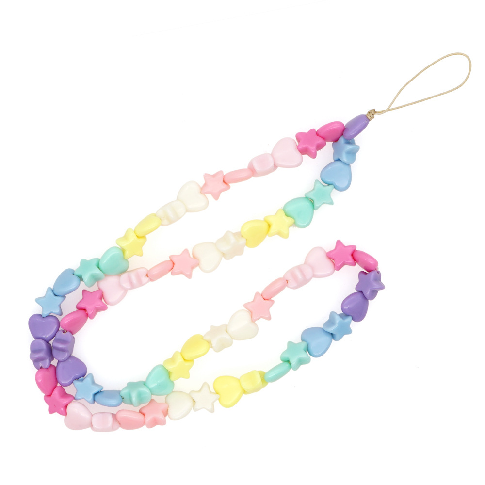 ethnic fashion mixed color beads mobile phone chainpicture6