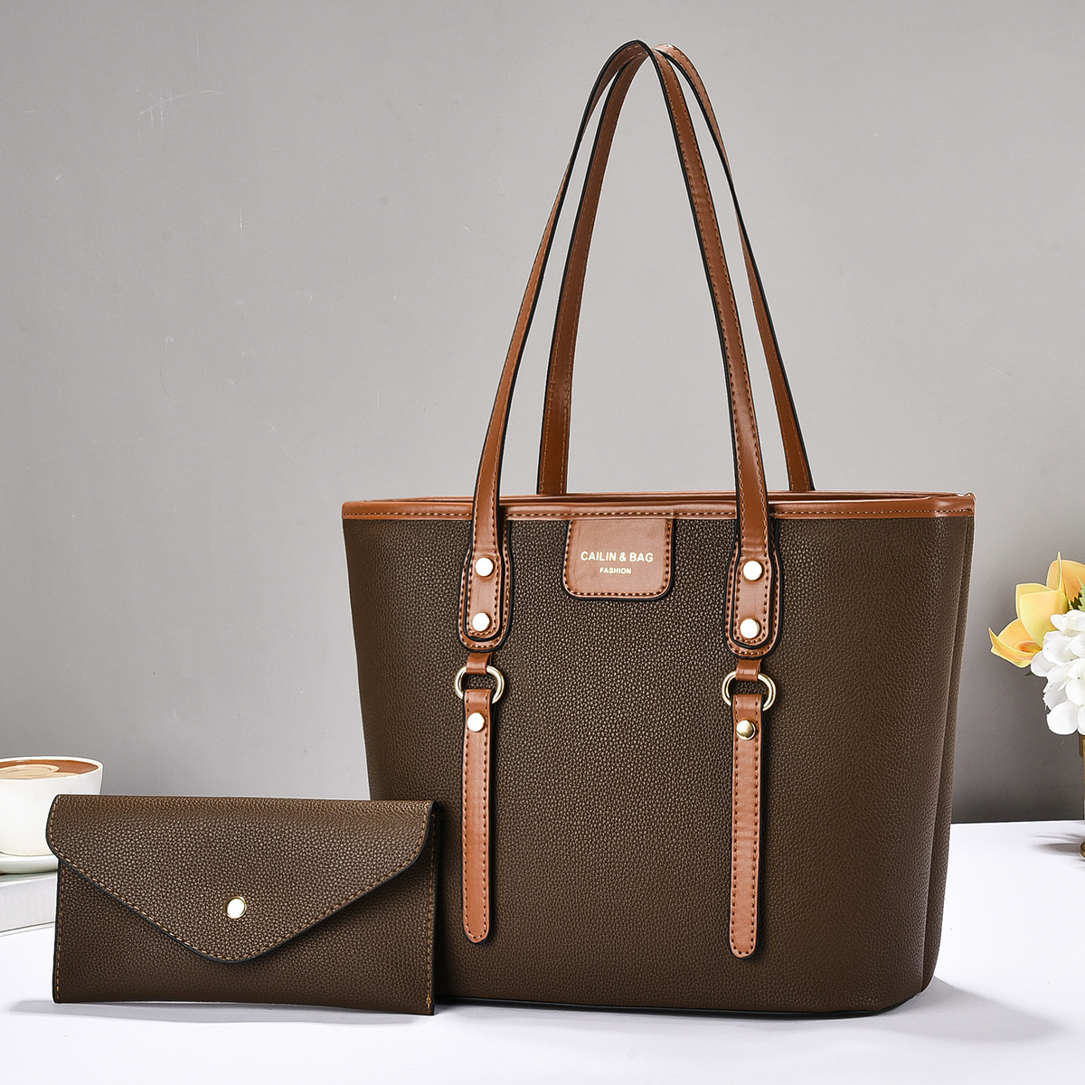Bolsa de dos piezas para niños, bolso de moda retrógrada, bolso de mochila casual de gran capacidad, bolso de hombro universal, Totebag