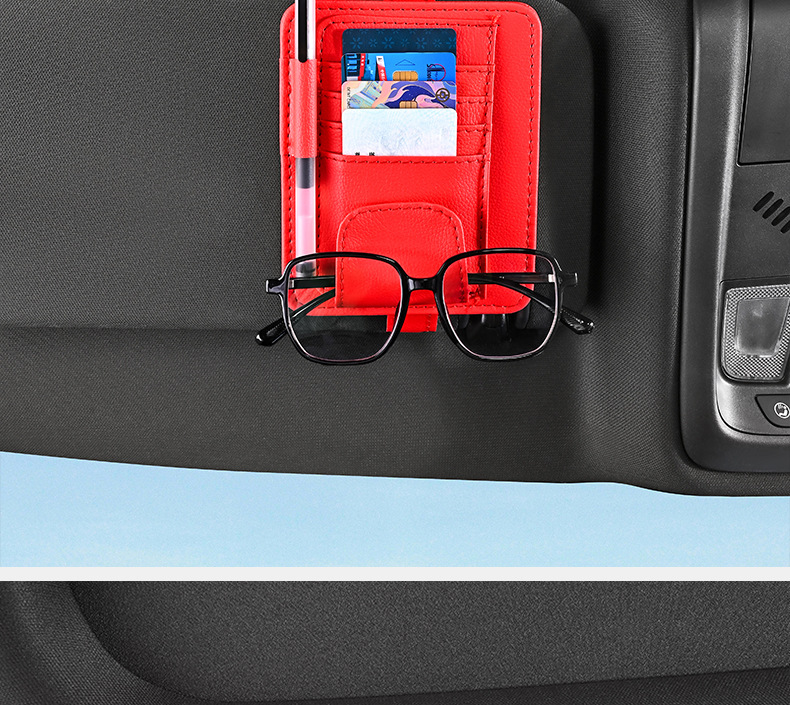 Car card holder, car sun visor ticket holder, glasses clip, document holder, storage clip, lychee pattern, high-speed gas card