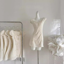 法式白色连衣裙女2024早春新款设计感裙子气质短裙