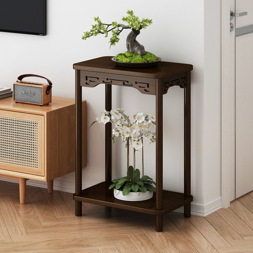 Solid wood flower stand Chinese flower table balcony household floor-standing indoor living room storage rack succulent pothos flower pot rack