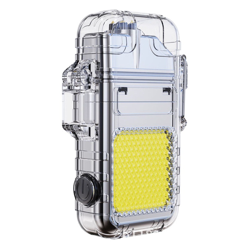 Nuevo fuego transfronterizo multi-función de arco más ligero USB carga mini portátil brillante COB llavero lámpara