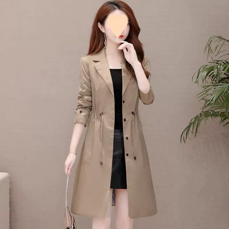 Spring long trench coat, jacket, 2024 years, mid-length, for teenagers, western style, bright catchy style