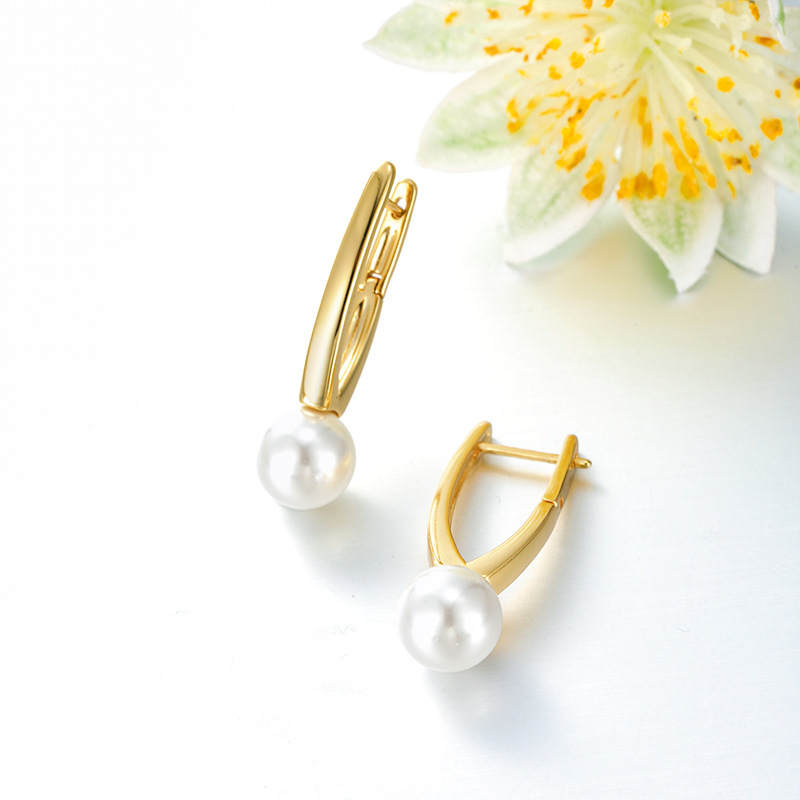 Hapones de orejas de cobre de aleación de cobre chapado en 24K orejas de moda ligera de lujo para mujeres aretes de orejas de estilo coreano joyas personales