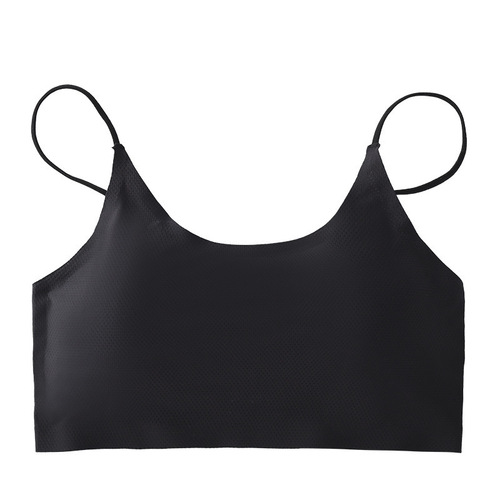 One-piece invisible seamless ice silk breathable summer thin cross back beauty strapless backless camisole underwiredBra