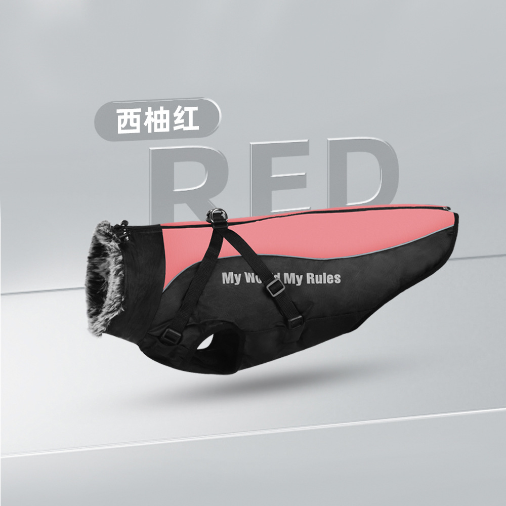 Nuevo perro ropa invierno cálido reflectante perro grande ropa engrosada perro de algodón acolchado ropa para mascotas ropa al por mayor