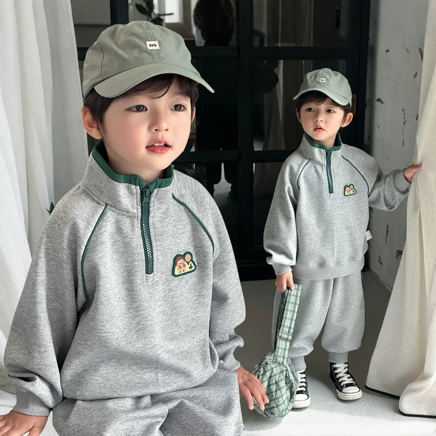 严选男童运动秋季套装儿童棒球服新款外套春秋卫衣裤子早秋两件套
