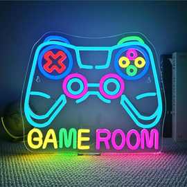 Gamerneon游戏室霓虹灯 用于墙壁装饰游戏 LED游戏玩家爱好者礼物