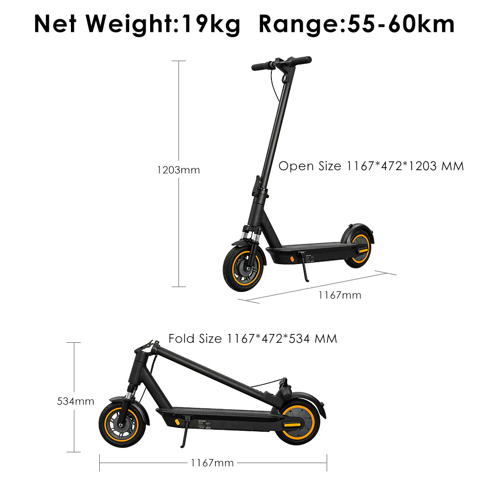 Electric Scooter Overseas Warehouse 10inch Anti-Flat Tire Led Adult Mobility Scooter Foldable Cross-Border Exclusive Supply