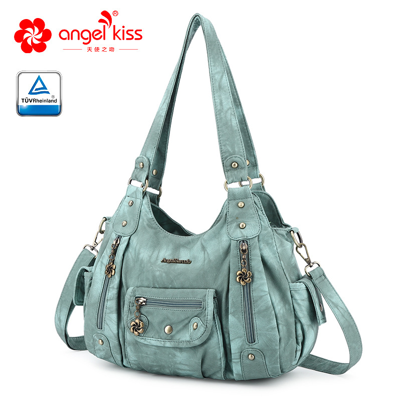 Amazon nuevo multi-funcional bolso de las mujeres multi-color tie-dyed pu casual hombro bolsa de mensajero al por mayor