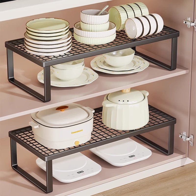 Estante Organizador Multicapa de Vajilla de Hierro Multifuncional para Cocina image 1