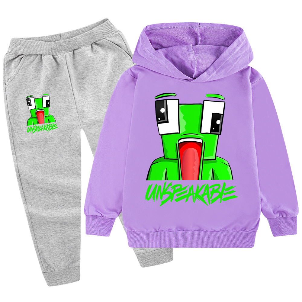 Hot selling unspeakable printed pattern children's clothing set hoodie hoodie+pants_voghion.com