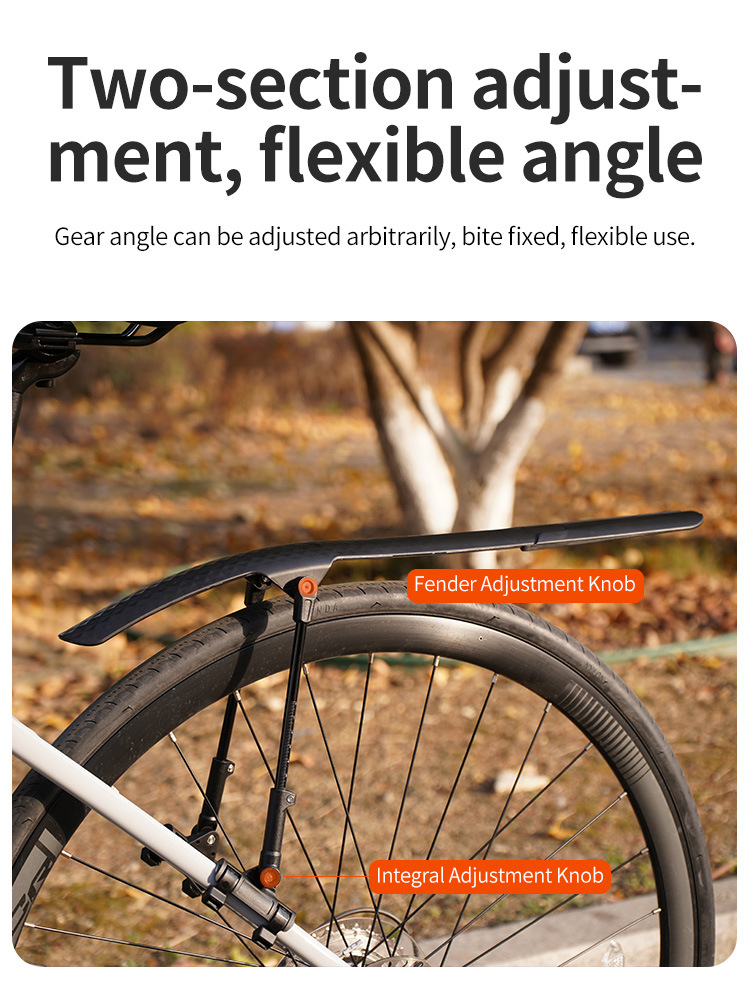 Bicycle fender, road bike front and rear adjustable quick release
