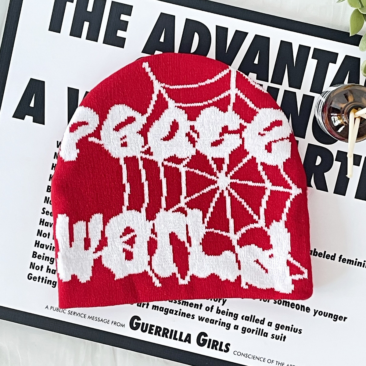 Unisex stylová pletená čepice Spiderweb Y2K Venkovní cyklistická teplá čepice, vše se hodí k hip hopu_voghion.com