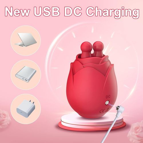 New foreign trade product Romeo Rose Double Tongue Licking Vibrator Female Clitoral Nipple Orgasm Sex Toys Wholesale