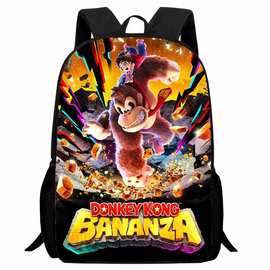 新品Donkey Kong Bananza咚奇刚 蕉力全开学生书包卡通双肩背包男