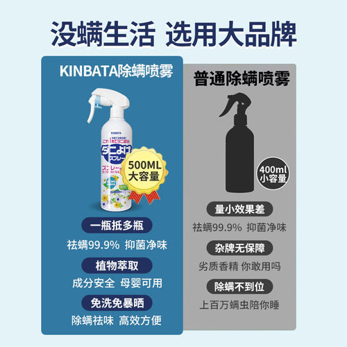 Japanese mite removal spray removes mites from clothing, bed, sofa, no-wash pet antibacterial and mite removal spray