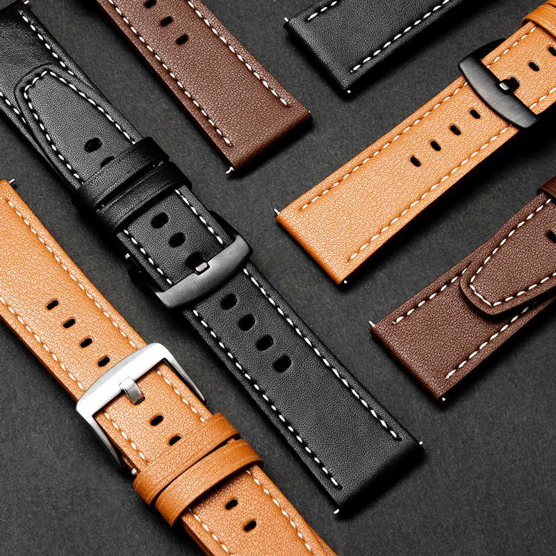 Adecuado para Huawei banda de reloj GT banda de reloj Apple banda de reloj liso de cuero de microfibra de liberación rápida banda de reloj