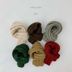 2024 new Korean version ins solid color children's scarf autumn and winter baby warm scarf Korean children's knitted scarf