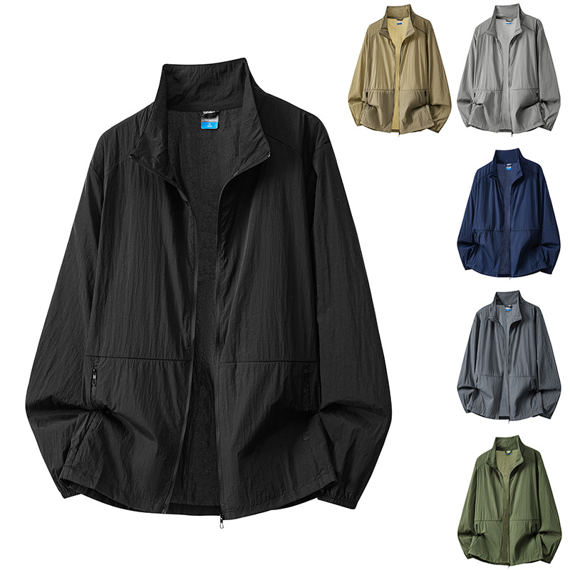 Cross-Border Wholesale New Style Sun Protection Clothing for Men, Summer Ice Silk Outdoor Lightweight Breathable Jacket, Casual Quick-Drying 898
