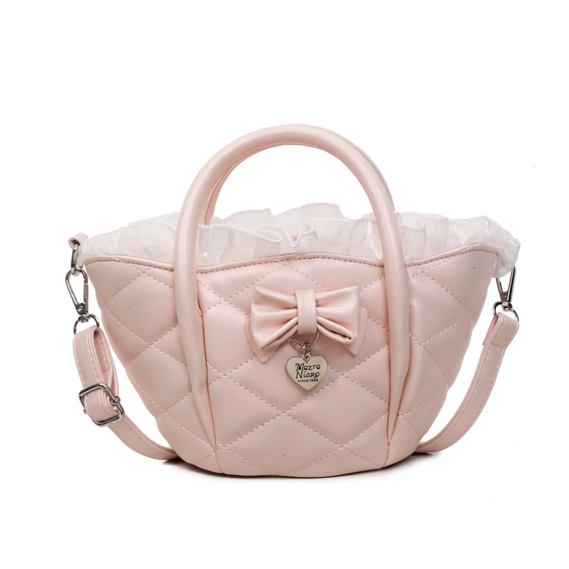 Versión coreana del bolso de nicho 2025 verano nuevo bolso femenino lindo lazo bolso de hombro bolso de mensajero bordado de diamantes