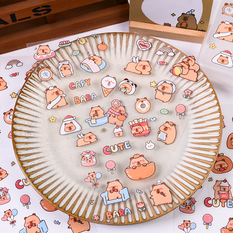 Pegatinas capibara niñas niños pegatinas delfín diy pequeño patrón pegatinas de mascotas material de campana pegatinas de sellado