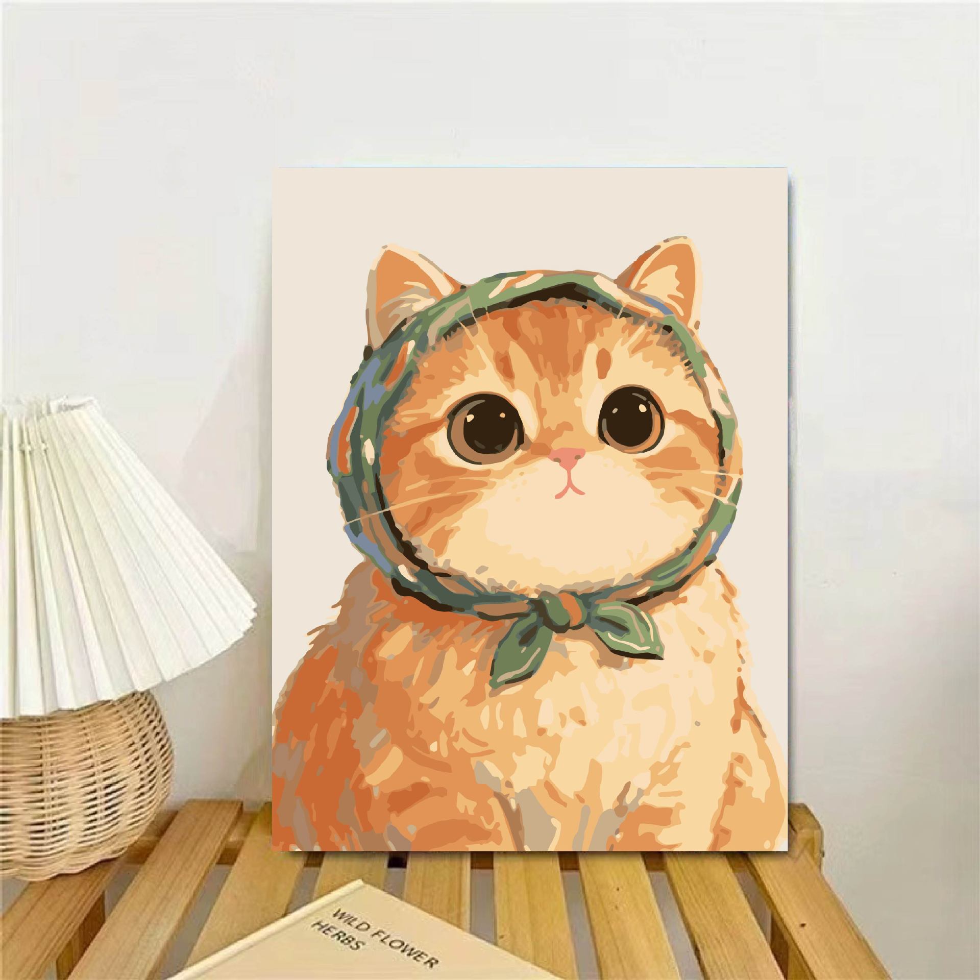 Cariño gatito DIY pintura al óleo digital curar dibujos animados animales hechos a mano regalo acrílico pintura al óleo de color descompresión