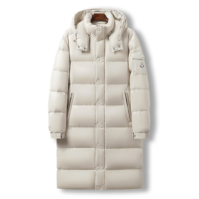 Warm Hooded down Jacket with Two-Way Opening, Popular Outdoor Cross-Border Trendy Versatile Workwear Jacket with Hood