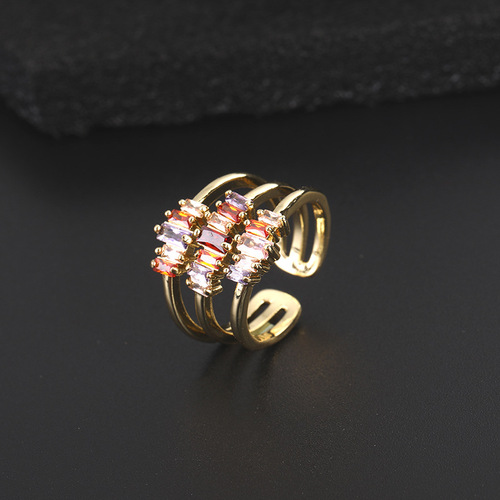 Japanese and Korean fashion open-mouthed ring personalized Instagram style, diamond-studded minimalist adjustable ring, retro finger ring, niche tail ring