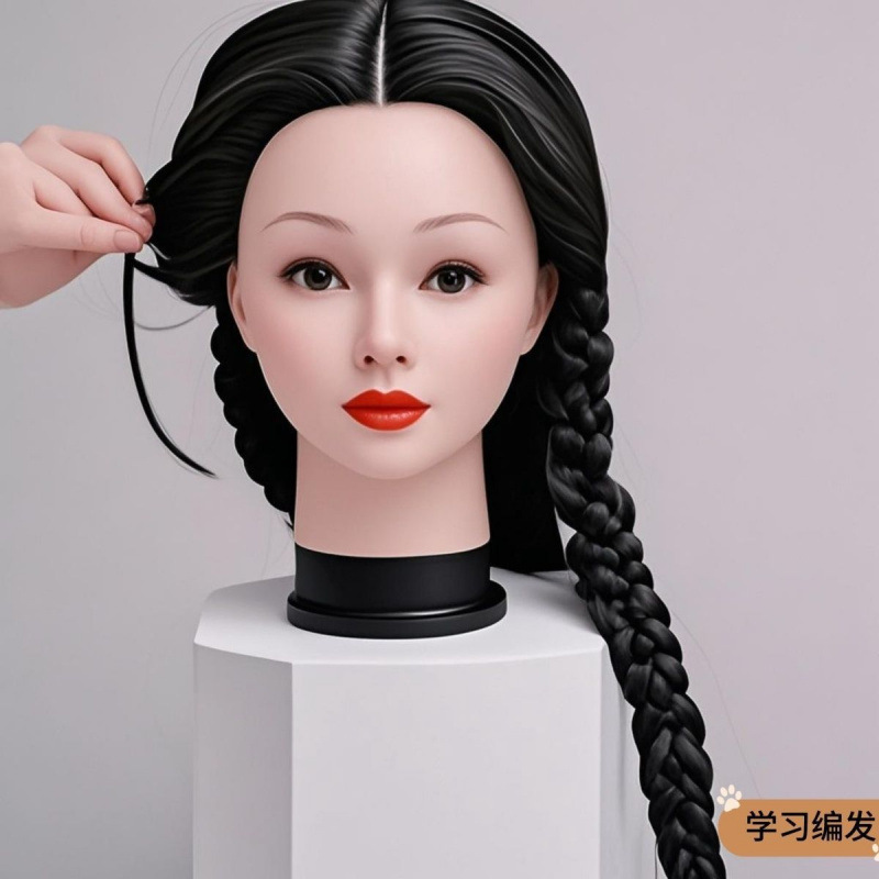美发头模编发盘发练习学徒用假人头模型剪发化妆假发模特头可烫卷|undefined