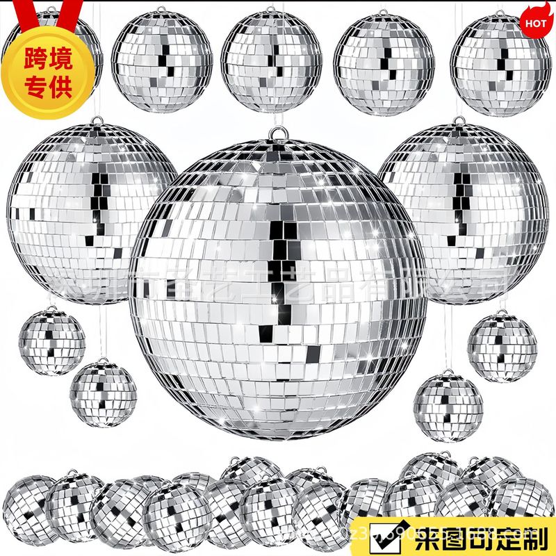 国境を越えた新しいクリスマスボール DiscoBall モザイクミラーボールペンダント ktv 反射レーザーボールケーキデコレーション|undefined