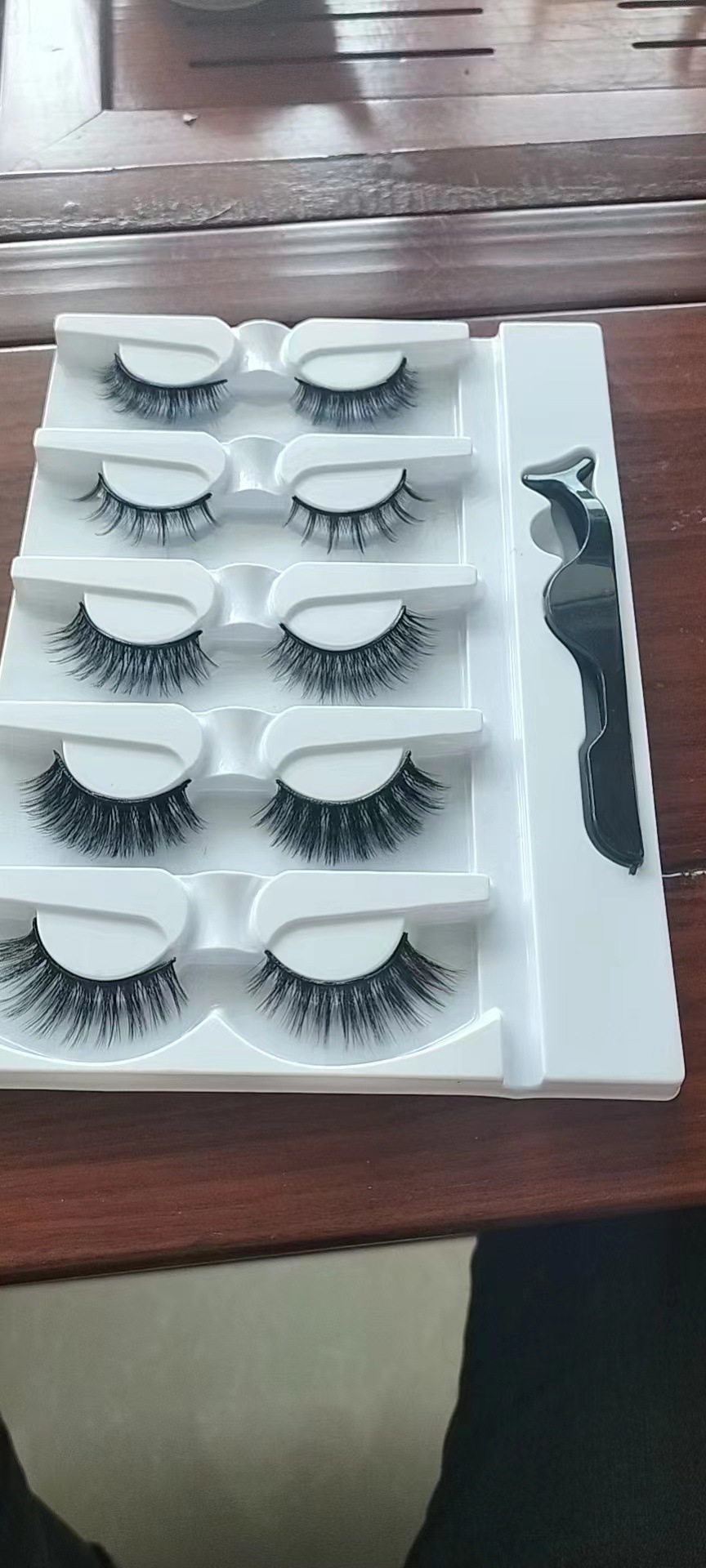 Caja de cristal autoadhesiva pestañas postizas sin pegamento natural grueso 2 segundos palillo rápido pestañas autoadhesivas al por mayor