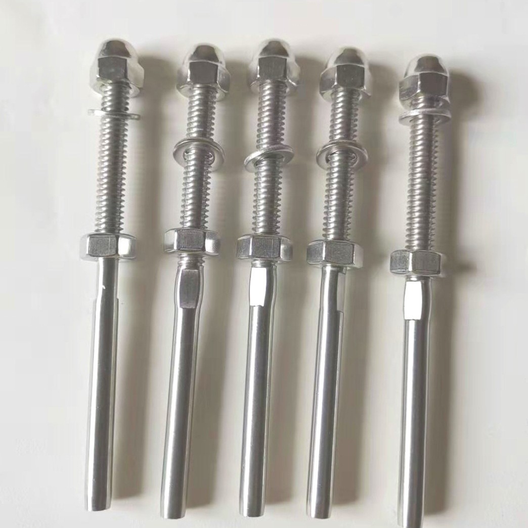 不锈钢直杆接线器钢丝绳链接件带垫片盖型螺母配件螺栓316螺纹